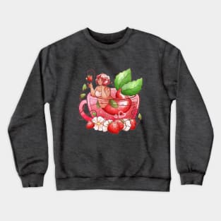 Mermaid Teacup - Strawberry Sweetheart Crewneck Sweatshirt